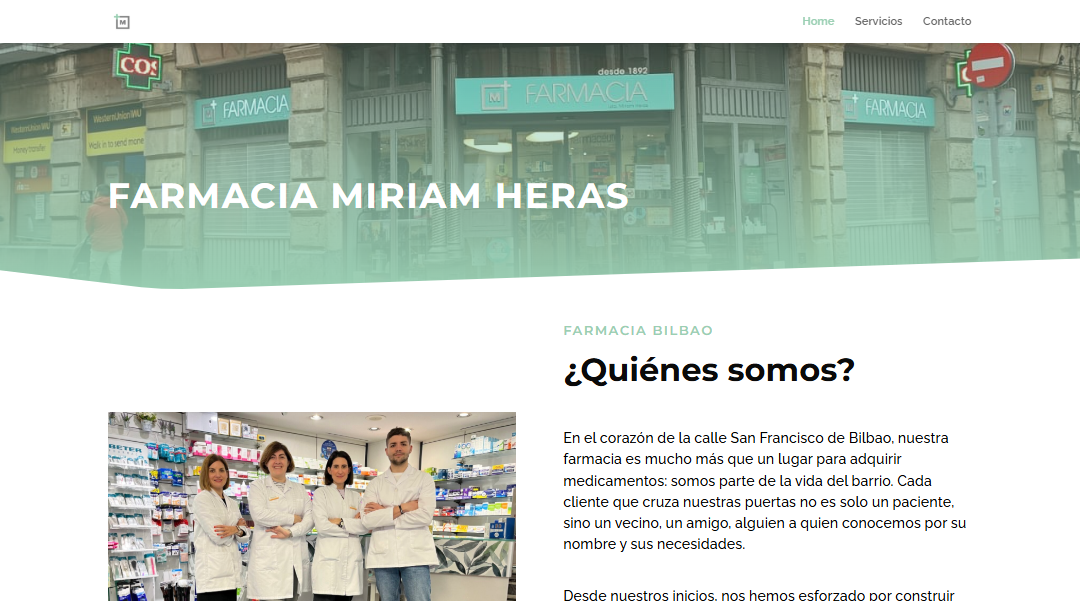 Farmacia Miriam Heras-eko webgunearen sorkuntza